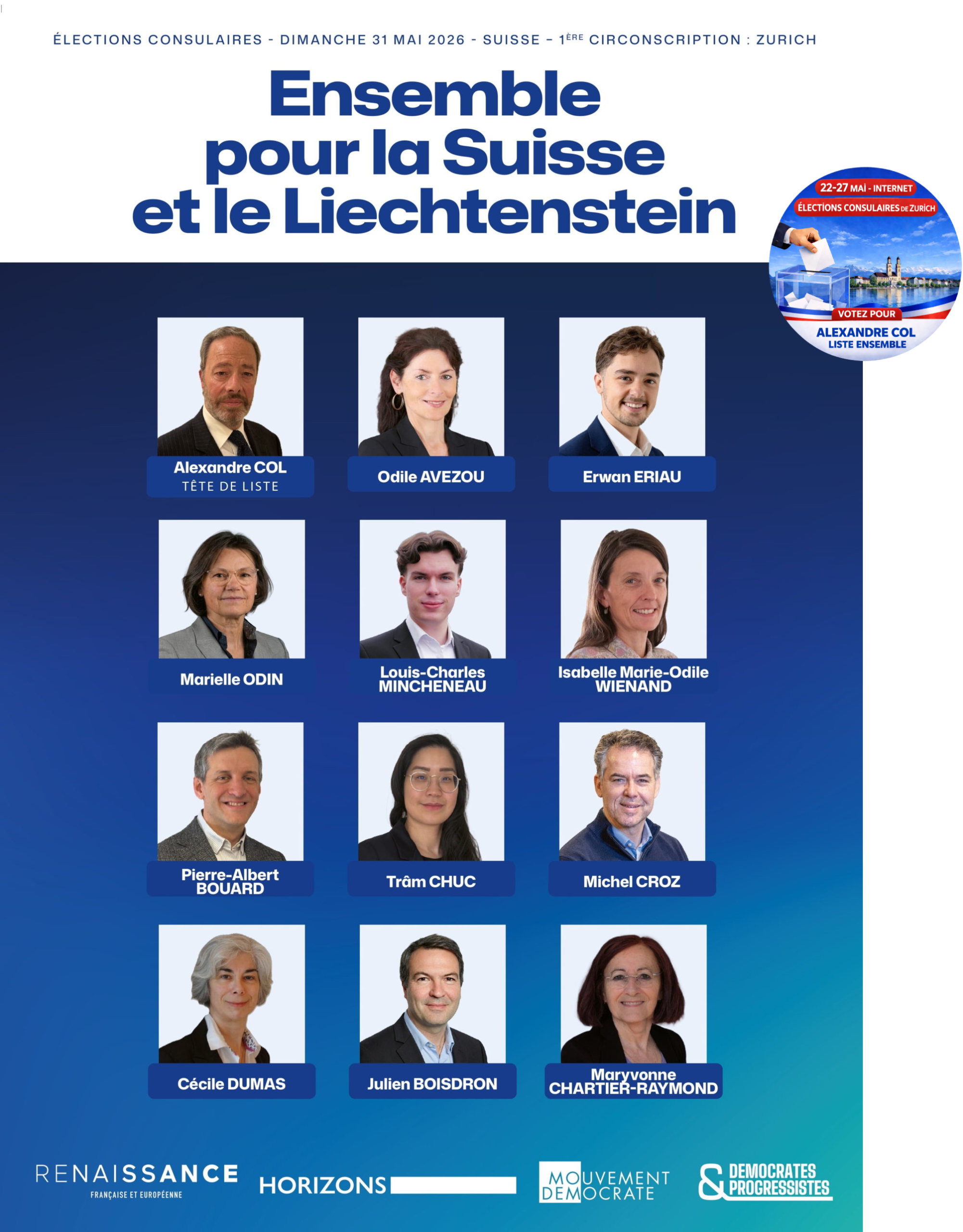 Alexandre Col Affiche Electorale Avec Pins